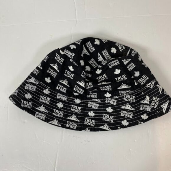 CANADA Black White True North Strong and Free Cotton Bucket Hat - Picture 4 of 5